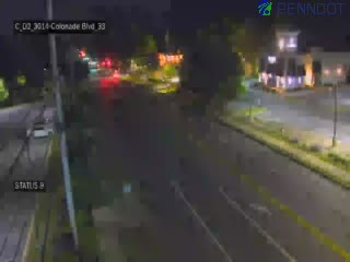 Traffic closest to camera is traveling Westbound