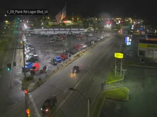 Traffic closest to camera is traveling Southbound