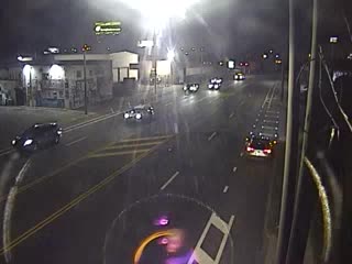 Traffic closest to camera is traveling Southbound