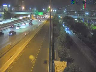 Traffic closest to camera is traveling Westbound