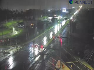 Traffic closest to camera is traveling Northbound